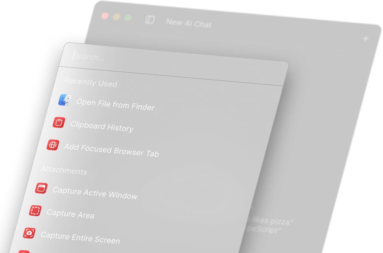 Raycast AI Chat — attach files and images for contextual analysis