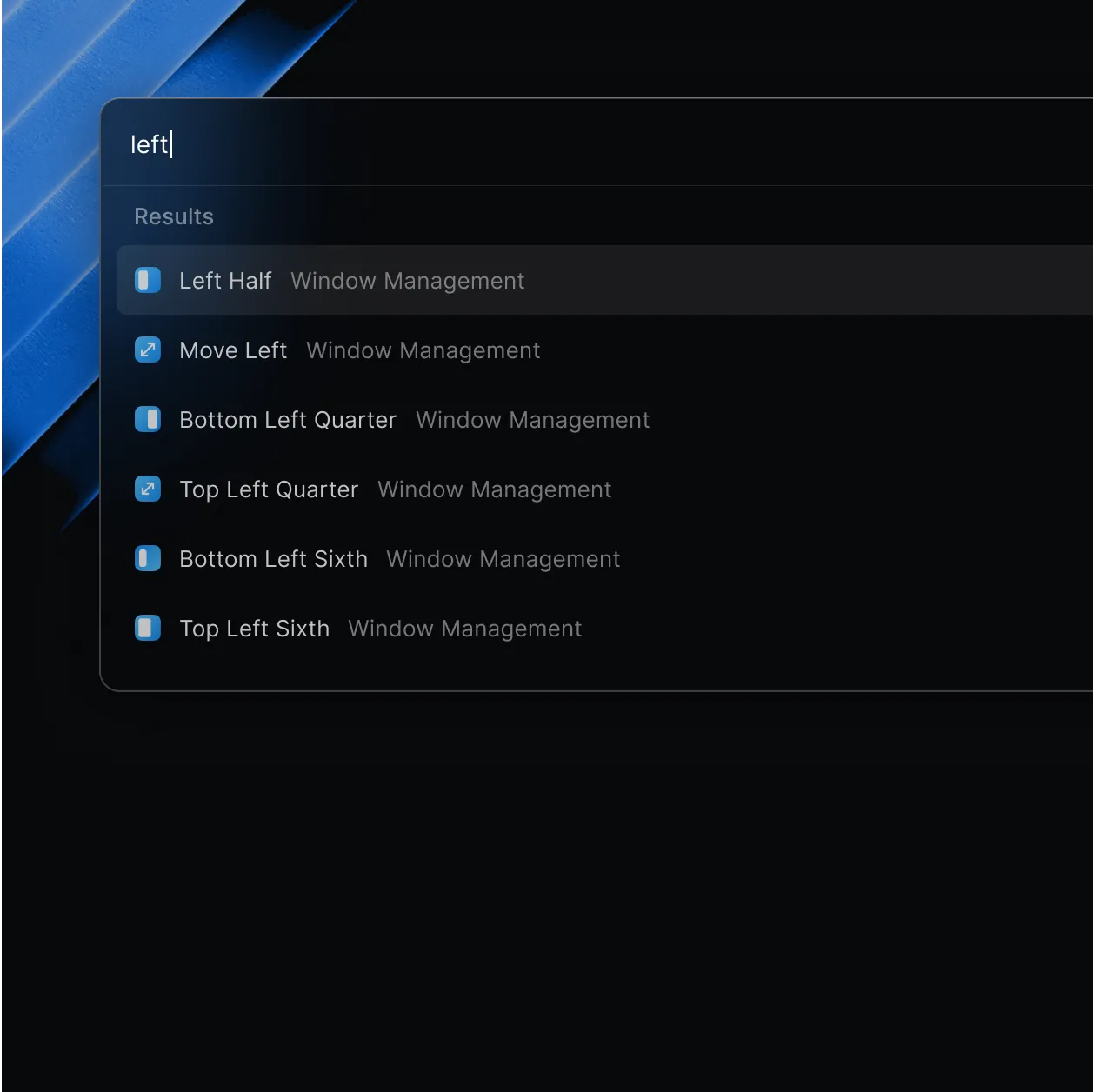 Raycast Window Management — move and resize windows with keyboard commands